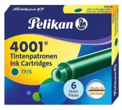 Naboje krótkie Pelikan 4001 TP/6, 6 szt. - ciemnozielone (300087)