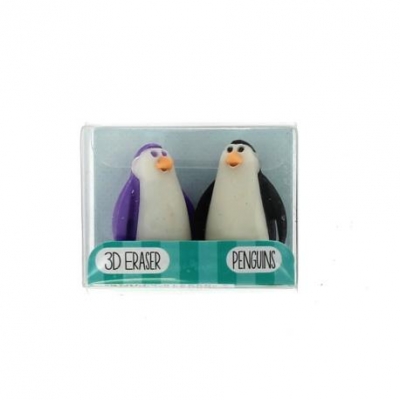 Gumki do mazania - mały zestaw pingwiny