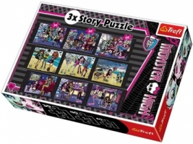 Puzzle 3xStory Przyjaciółki Monster High TREFL (90308)