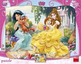 Puzzle ramkowe Księżniczki i zwierzątka 12 elementów - Księżniczki