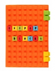 Notes silikonowy A5/100k Unipap Blocks w linię - pomarańczowy
