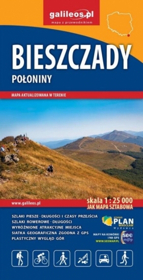 Mapa turystyczna - Bieszczady Połoniny 1:25 000 - Opracowanie zbiorowe