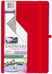 Kalendarz 2025 A5 12M + notes Hip Hop czerwony