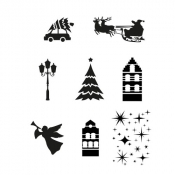 Szablony do sztucznego śniegu duże, 8 wzorów (BA1092)