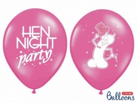 Balon gumowy Partydeco 30cm, Hen night party, P. Hot Pink różowy 300 mm (SB14P-241-006EN-6)