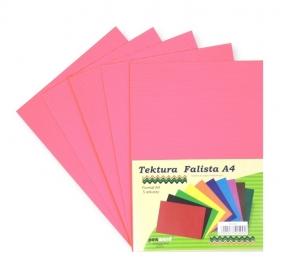 Tektura A4 falista różowa 5szt