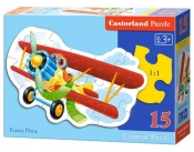 Funny Plane - puzzle konturowe 15 elementów (015092) (B-015092)