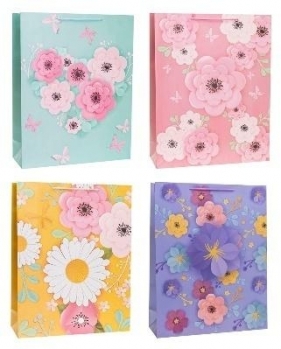 Torebka ozdobna 43x55x15cm szerokie dno mix