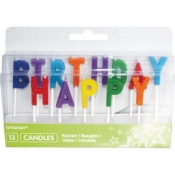 Zestaw świeczek "happy birthday" kolorowe