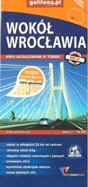 Mapa wodoodporna - Wokół Wrocławia 1:50 000 - Opracowanie zbiorowe