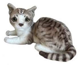 Kot leżący biało-szary 30cm