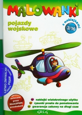 Malowanki 3 Pojazdy wojskowe + pisak