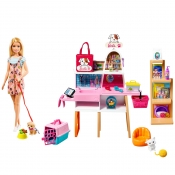 Barbie: Sklepik-salon dla zwierzaków - Zestaw + Lalka (GRG90)