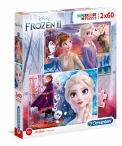 Clementoni, Puzzle SuperColor 2x60: Disney Frozen 2 (21609)