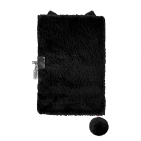 Pluszowy pamiętnik z kłódką - Black Cat