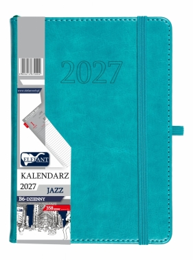 Kalendarz 2027 B6 dzienny Jazz - turkusowy