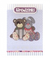 Karnet Urodzinki miś i króliczek DK-205