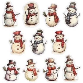 Naklejki papierowe na taśmie Bałwanki 250szt