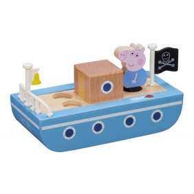 Świnka Peppa: Drewniana łódka, zestaw z figurką (PEP07209)