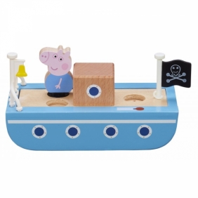 Świnka Peppa: Drewniana łódka, zestaw z figurką (PEP07209)