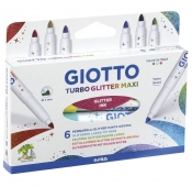 Markery z brokatem - Giotto Turbo Glitter Maxi 6 szt