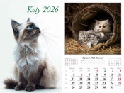 Kalendarz 2026 ścienny Koty