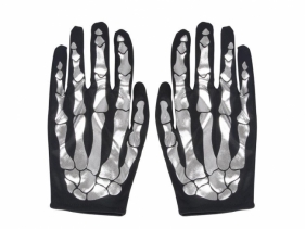 Rękawice szkielet srebrne 22cm