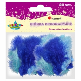 Piórka dekoracyjne niebieskie, mix, 20 sztuk