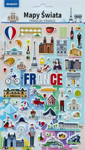 Naklejki edukacyjne Mapy świata - Francja
