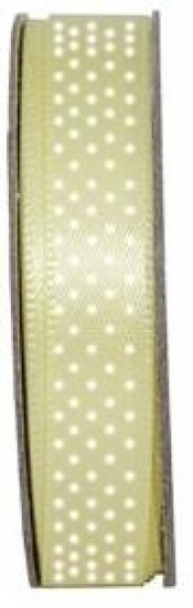 Tasiemka satynowa w kropki 3 m Anitas Lemon