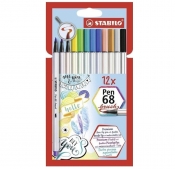 Flamastry Pen 68 brush - 12 kolorów
