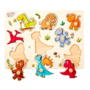 Smily Play, Układana drewniana z uchwytami – Dinozaury (83809)