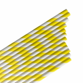 Słomki papierowe paski limonkowe 144szt