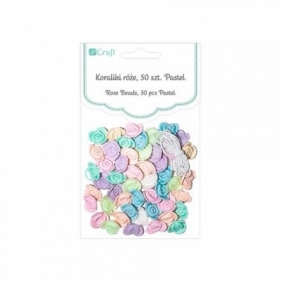 Koraliki róże 50 sztuk pastel