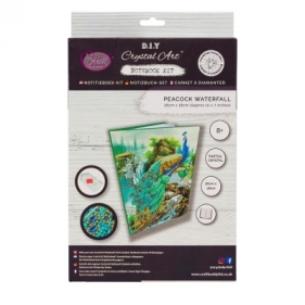 Craft Buddy Crystal Art Pawie i wodospad notes, Zestaw kreatywny