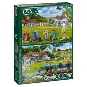 Puzzle 2x1000: Falcon - Krykiet & Boule (11309)