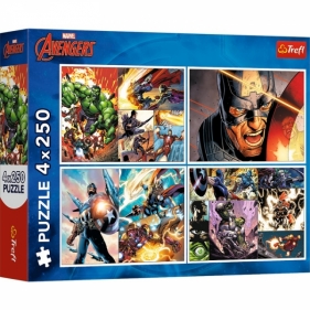 Puzzle 4x250 elementów Bohaterskie dni Avengers (13309)