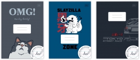 Zeszyt A4/32k kolorowa trzylinia UV - Boys, 1 szt.