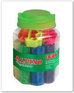 Plastelina 8 kolorów + foremki + wałeczek ALPINO