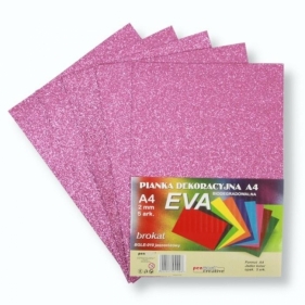 Pianka brokatowa A4 Eva jasny róż biodegradowalna 5szt