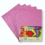 Pianka brokatowa A4 Eva jasny róż biodegradowalna 5szt