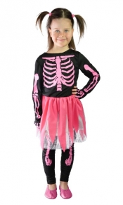 Strój dziecięcy Szkieletka S Halloween