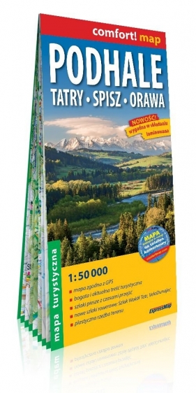 Podhale Tatry Spisz Orawa laminowana mapa turystyczna 1:50 000