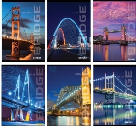 Zeszyt A4 w kratkę 50 kartek Street Bridges10 sztuk mix