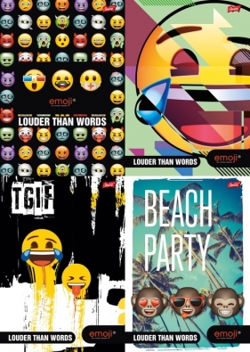 Brulion B5 w kratkę 160 kartek Emoji 5 sztuk mix