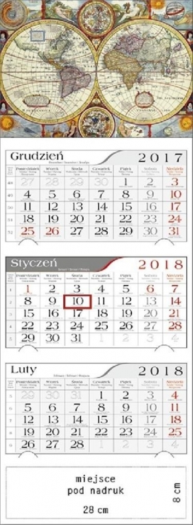 Kalendarz 2018 Trójdzielny Antyczna Mapa (mix)