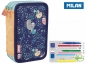 Piórnik 3-poziomowy z wyposażeniem Milan Cuddles Eco granatowy (081364CD)