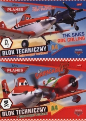 Blok techniczny A4 Samoloty z kolorowymi kartkami 10 kartek