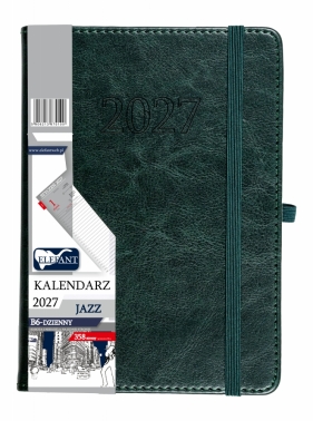 Kalendarz 2027 B6 dzienny Jazz - zielony