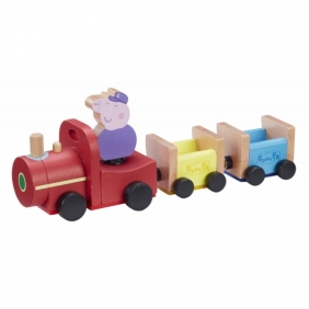 Świnka Peppa: Drewniany pociąg, zestaw z figurką (PEP07210)